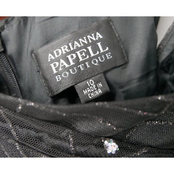 NEW Adrianna Papell Boutique Sparkle Tulle Halter Dress Black 10 - Picture 5 of 5